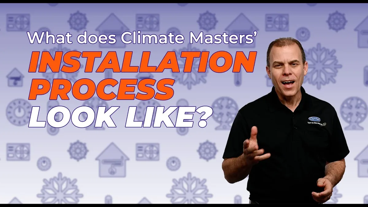 A still from the video “Climate Masters, Inc.'s Installation Process”