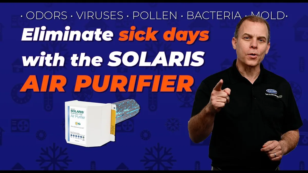 A still from the video “Cleaner, Crisper, Healthier Indoor air with the Solaris Air Purifier”