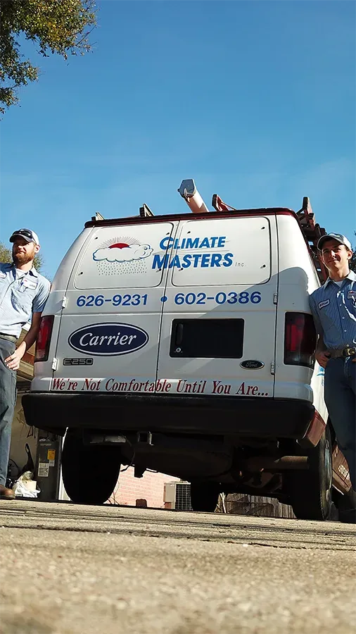 Technicians with service van