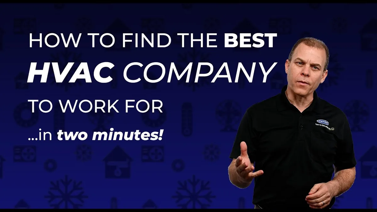 A still from the video “How to Find the Best HVAC Company to Work For in Less 2 Minutes”
