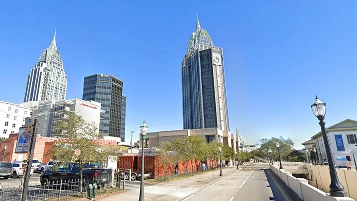 Downtown Mobile AL skyline and Bankhead Tunnel | Air Conditioning Repair | Climate Masters INC