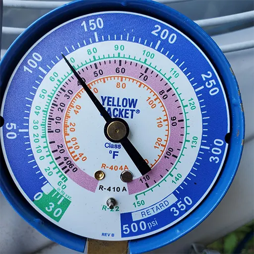 Close-up of HVAC gauge by YELLOW JACKET® | Robertsdale, AL | Climate Masters Inc.