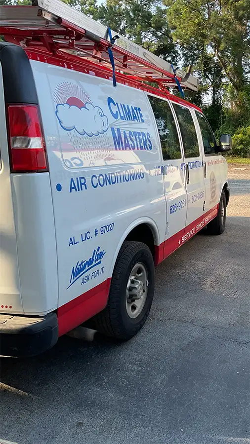 Side view of Climate Master's service van | Contact Us | Climate Masters Inc.